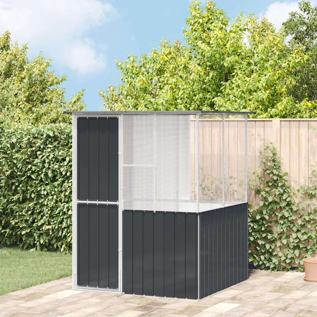 Moderní ptačí klec pro venkovní použití Šedá 3325168