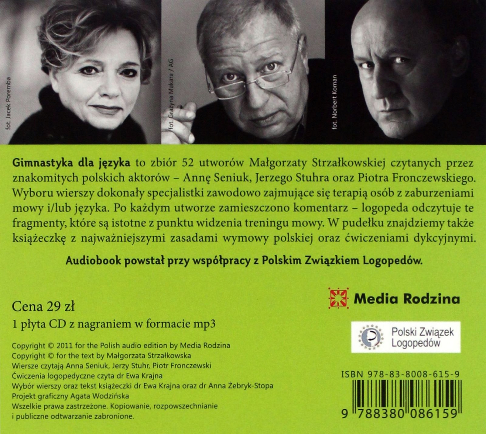 GIMNASTYKA DLA JĘZYKA. AUDIOBOOK LOGOPEDYCZNY - MA Stan opakowania oryginalne