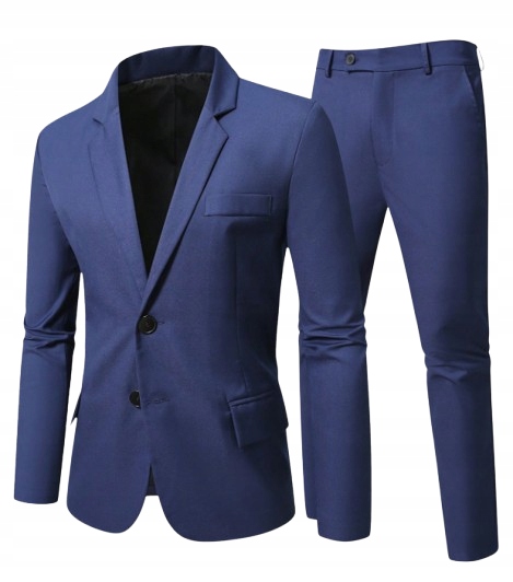 Shein Tmavě Modrý Pánský Elegantní Oblek Sako A Kalhoty 6XL 1KC