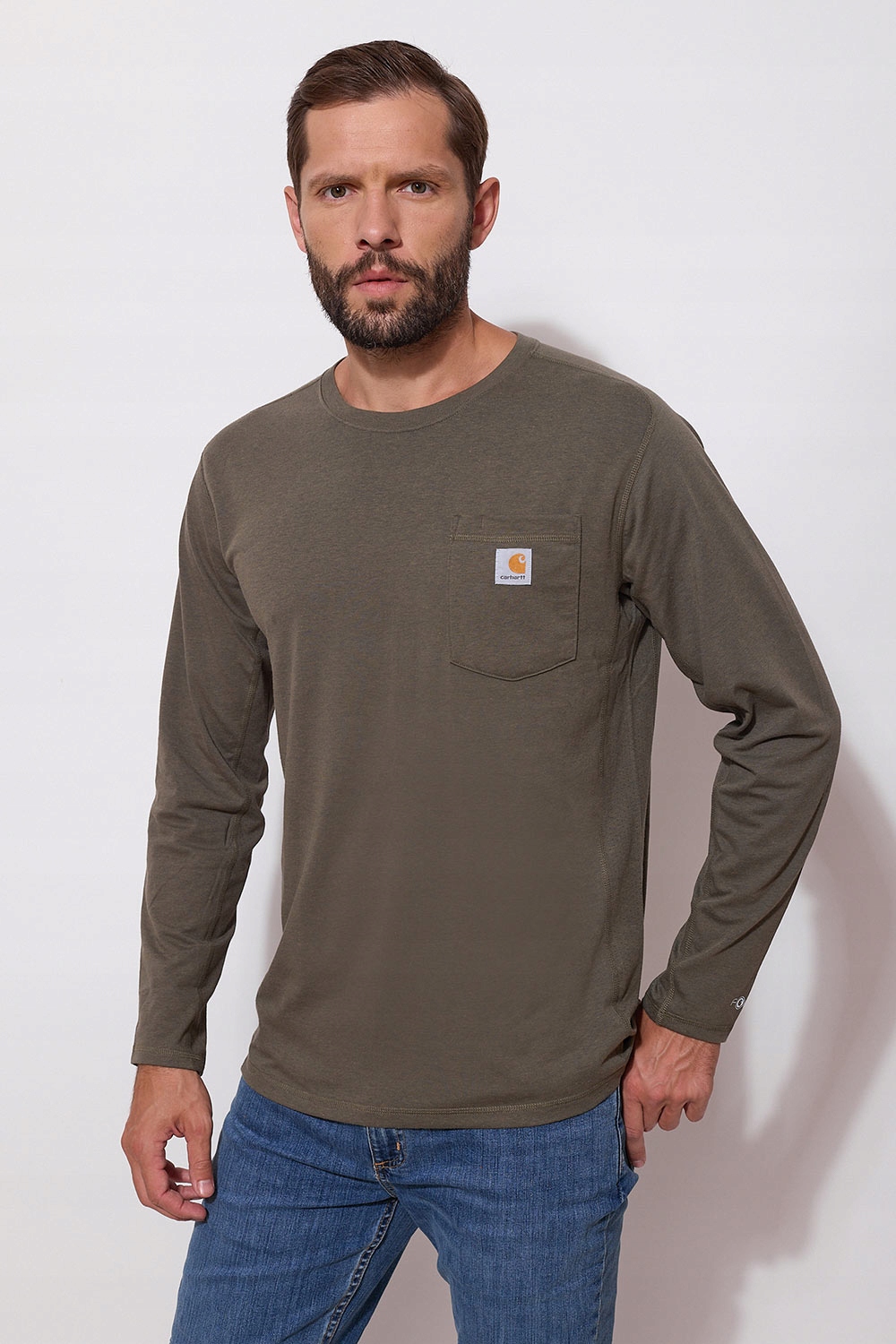 Tričko s dlouhým rukávem Carhartt Force Pocket T-Shirt S basil heather