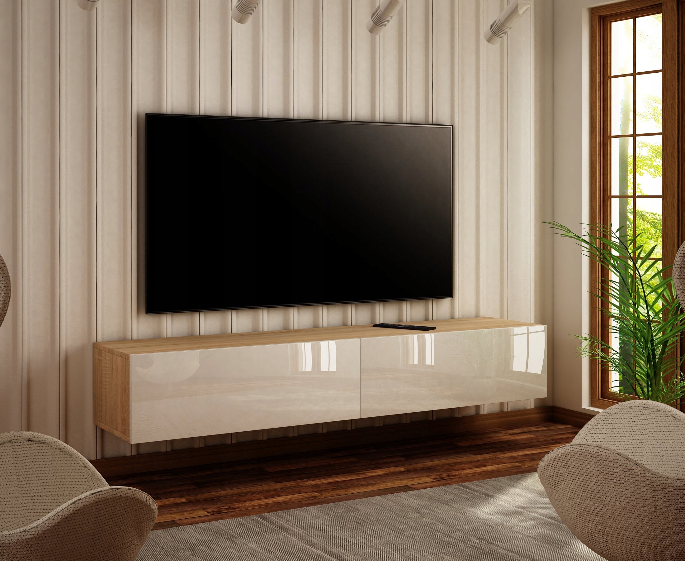 SZAFKA WISZĄCA RTV 140 CM POŁYSK, PROMOCJA!! Typ wisząca