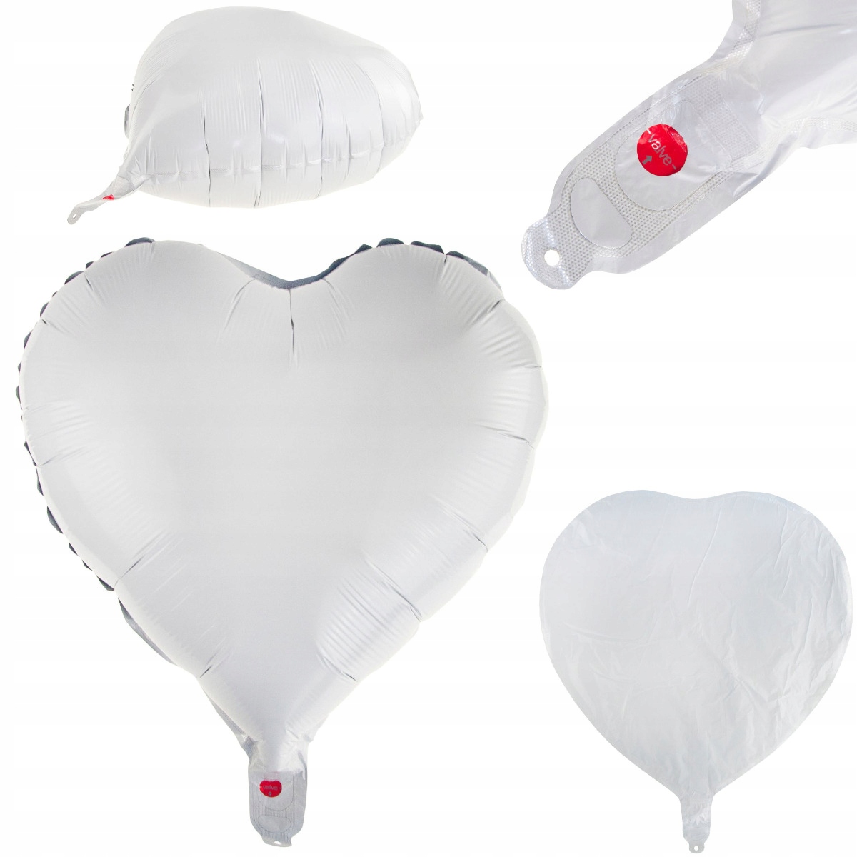BALON FOLIOWY SERCE BIAŁY NA HEL WALENTYNKI