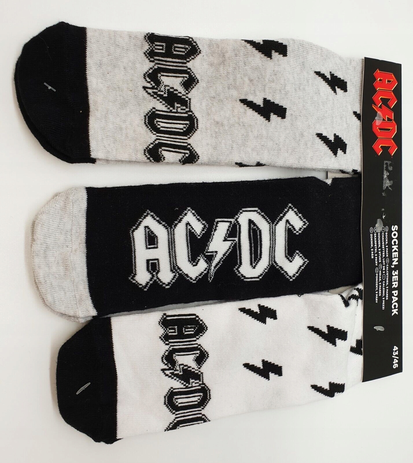 Zestaw - skarpety do sneakersów 3 pary UNITED LABELS AC DC Unisex Marka inna