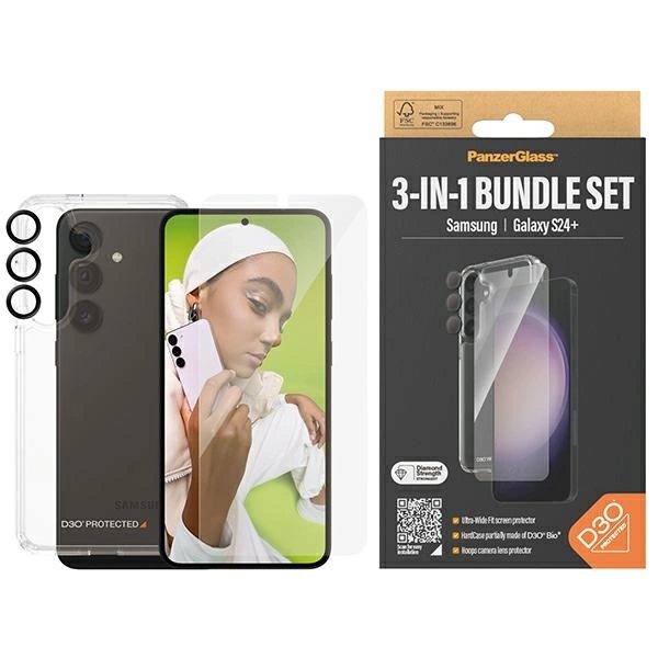 PanzerGlass Bundle 3w1 etui, szkło i osłona aparatu do S24+