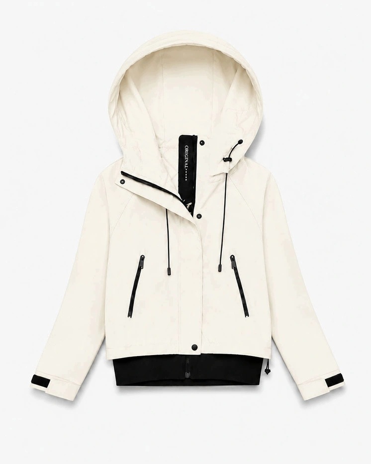 Krátká Bunda S Kapucí B6126 Ecru XL (42)