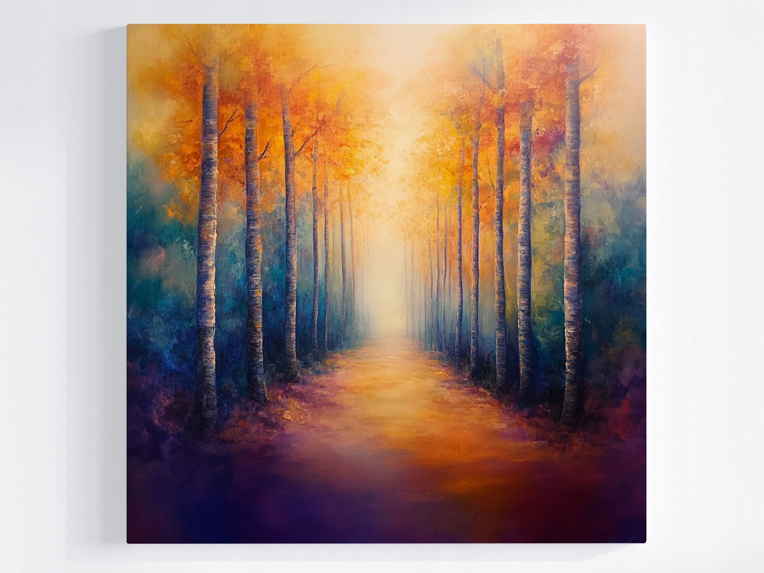 Obraz Na Plátně Canvas Venkovní Podzimní Stromy Cesta Stezka Procházka 80x80