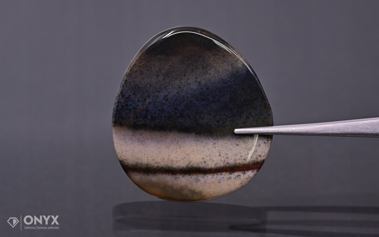 Dendritový achát z Kazachstánu konvexní dlaždice nere