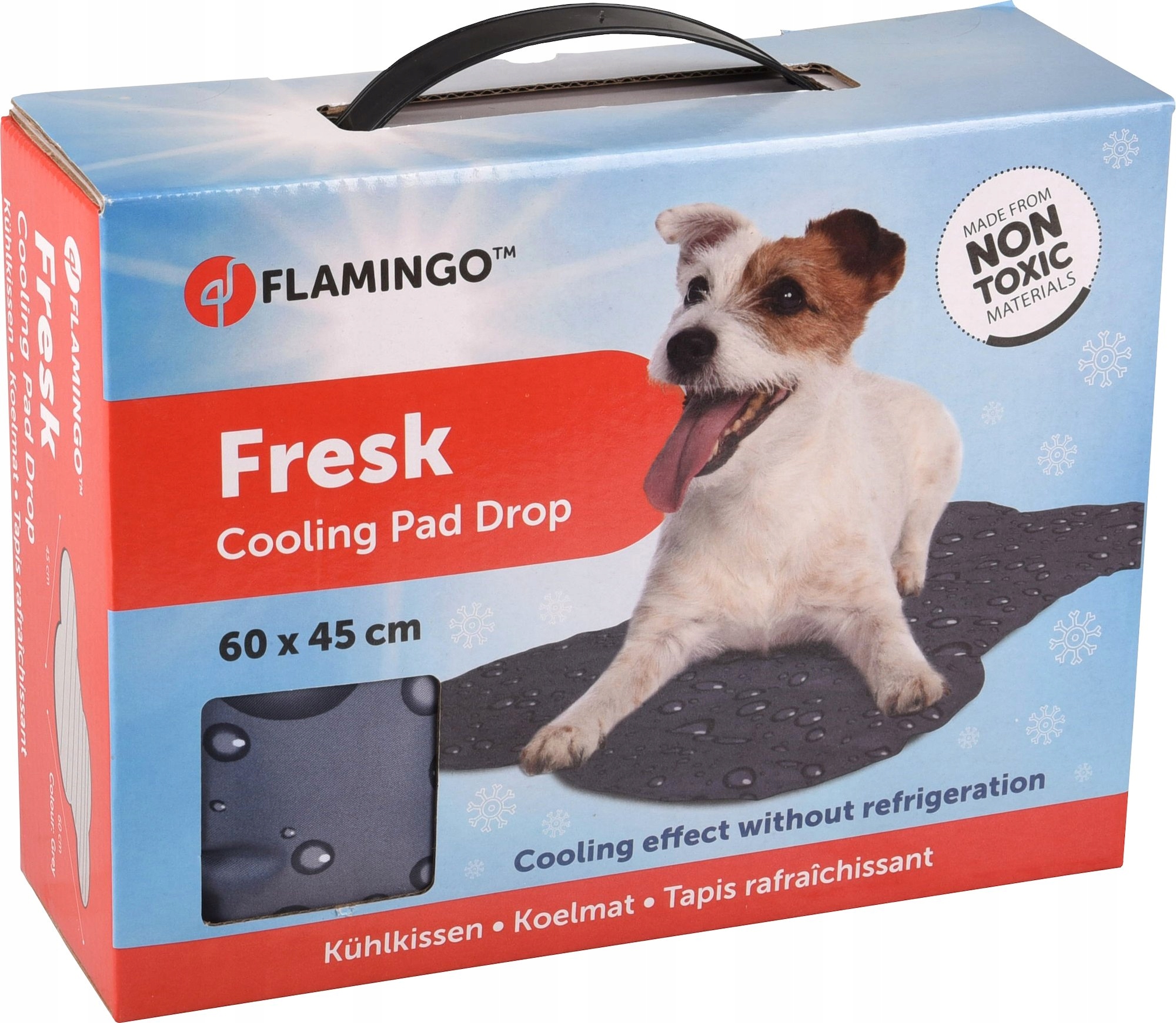 Levně Flamingo Chladící podložka kost šedá vzor kapky 45x60cm