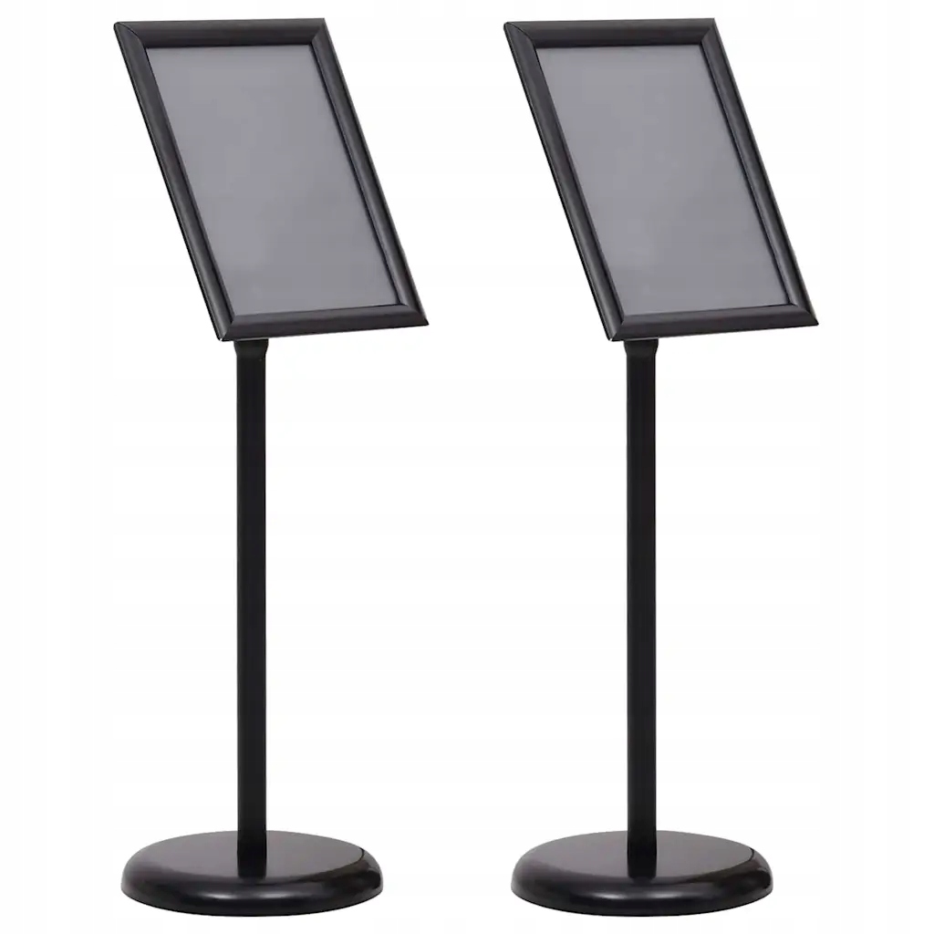 vidaXL Stojany na plakáty 2 pcs Černá 32.7 x 24 x 108 cm Hliník