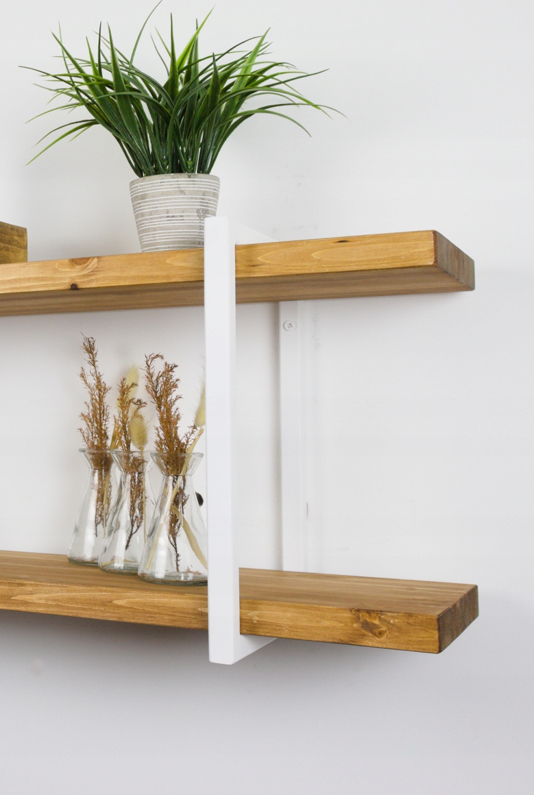 Držák pro dvojitou závěsnou poličku Glamour 34 cm x 24 cm Bílý kovový