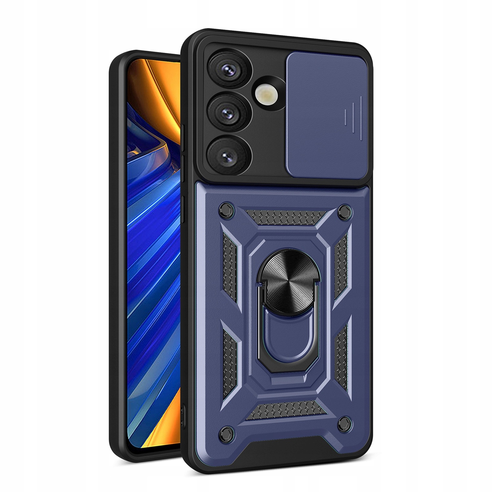 Etui pancerne z osłoną aparatu ringiem do Samsung Galaxy S25 Hybrid Armor