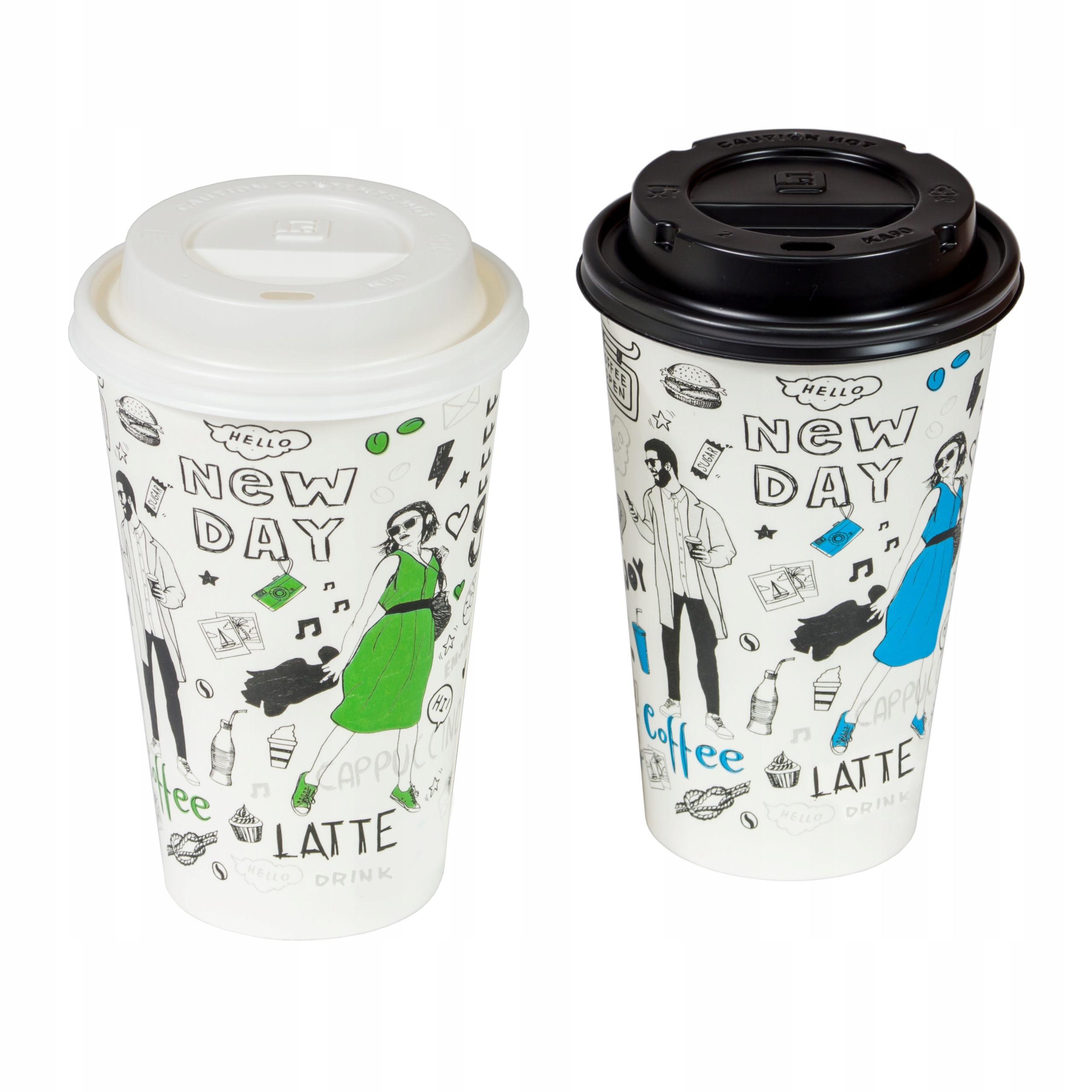 

Kubki Papierowe Do Kawy Nd 400ML Wieczka 50SZT