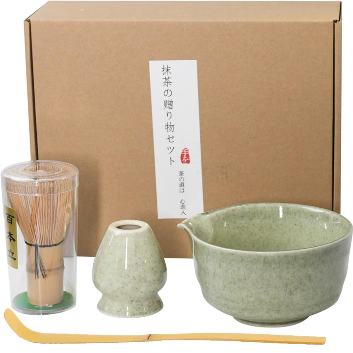 Zestaw do Matchy 5w1 ceramiczny Czarka miotełka łyżeczka do herbaty Matcha