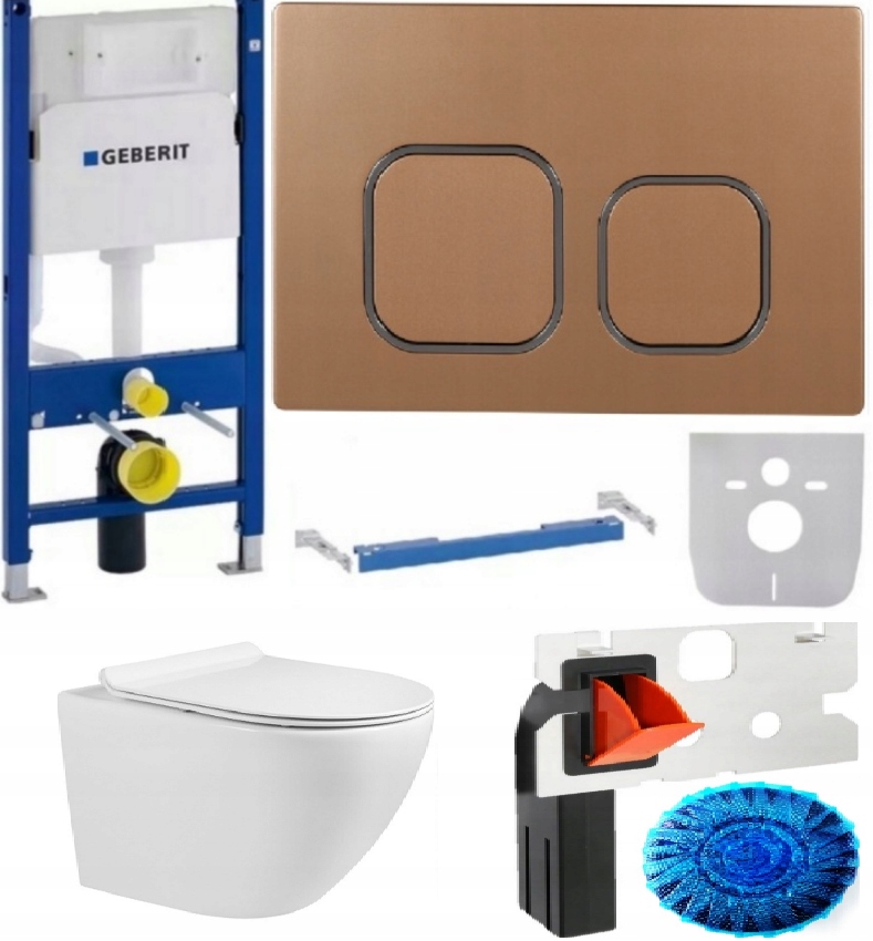Stelaż Wc Geberit Duofix UP100 miska tornado deska przycisk C 5 Złoty Fresh