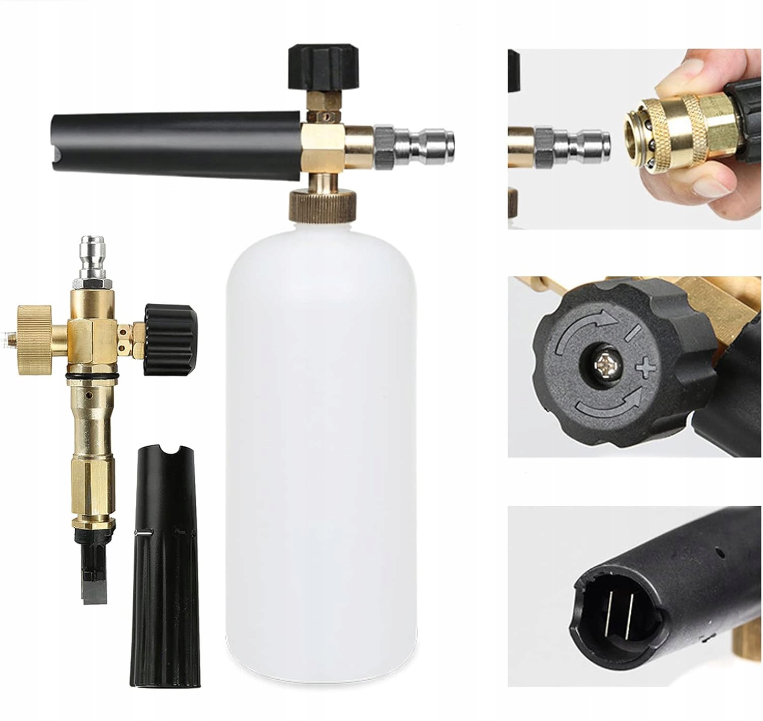 KOMPLET DUŻA PIANOWNICA LANCA PIANY DO MYJKI SZYBKOZŁĄCZKA 1/4" 1L 200BAR Marka Rosfix