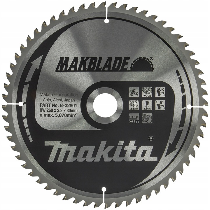 Makita B-32801 Řezací kotouč Makblade 260x30 mm 60Z
