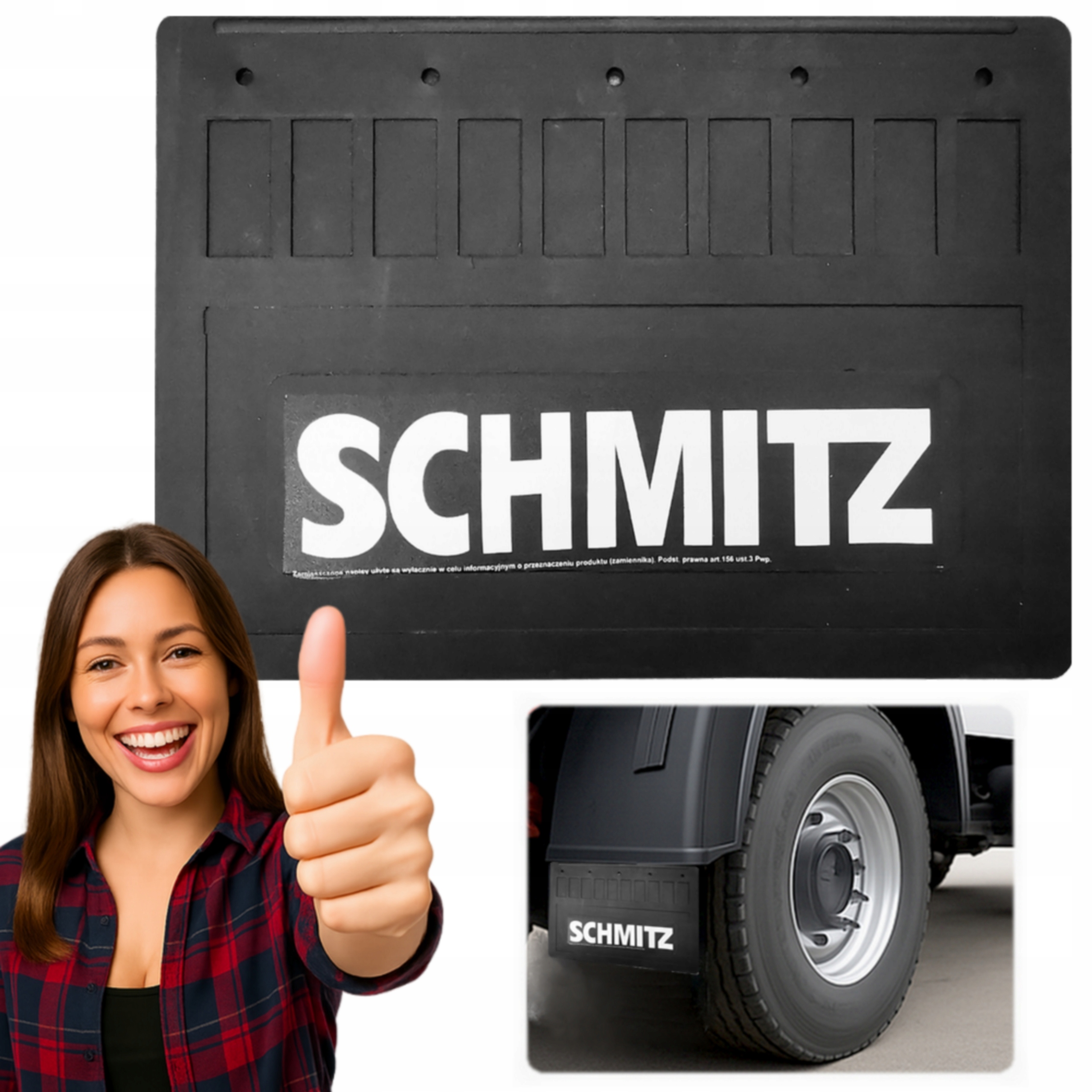 Chlapacz gumowy Fartuch Osłona Nadruk do Schmitz Odporny 40x29cm 1szt
