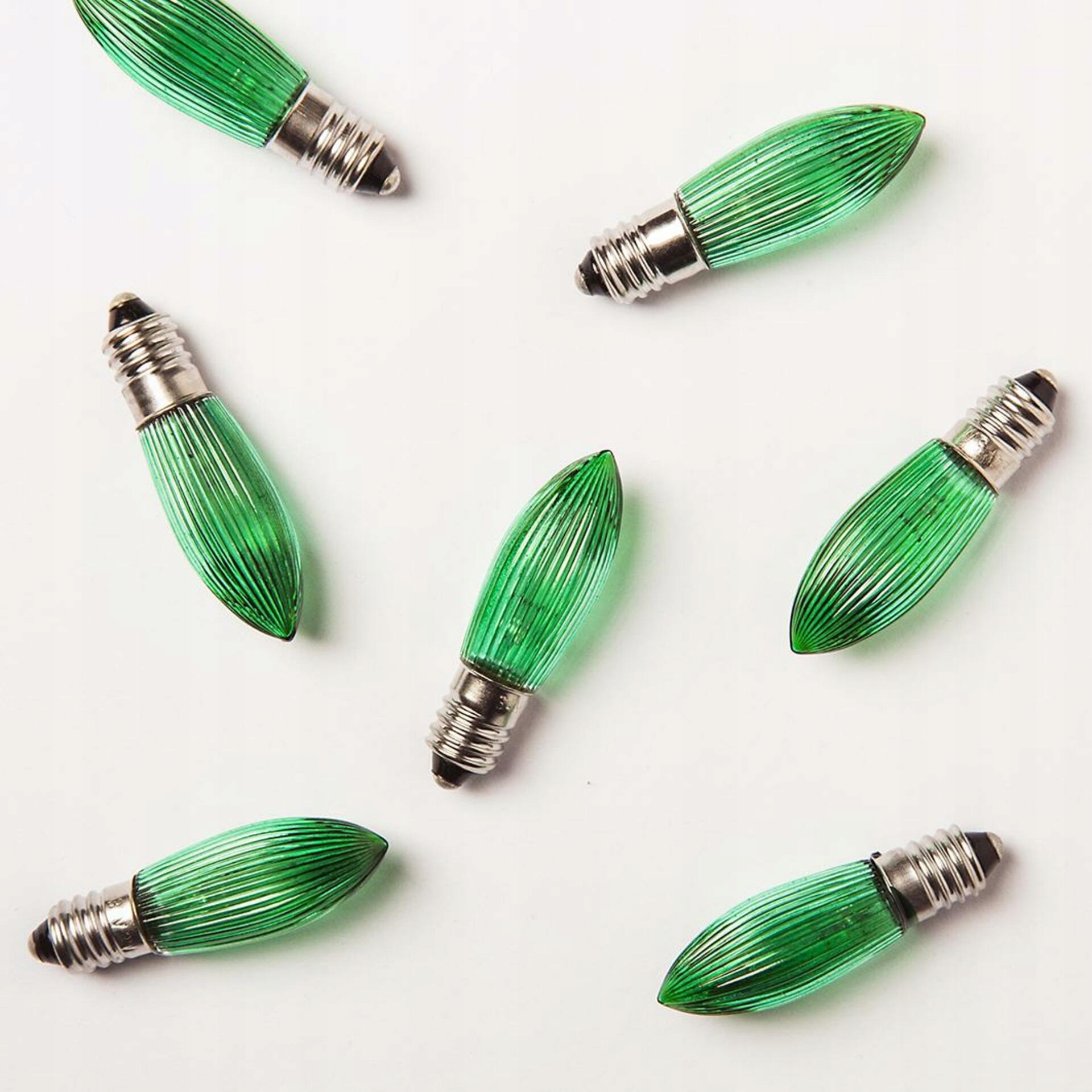 Led žiarovka E10 zelená 34V 0,2W filament do vianočného svietnika 100ks