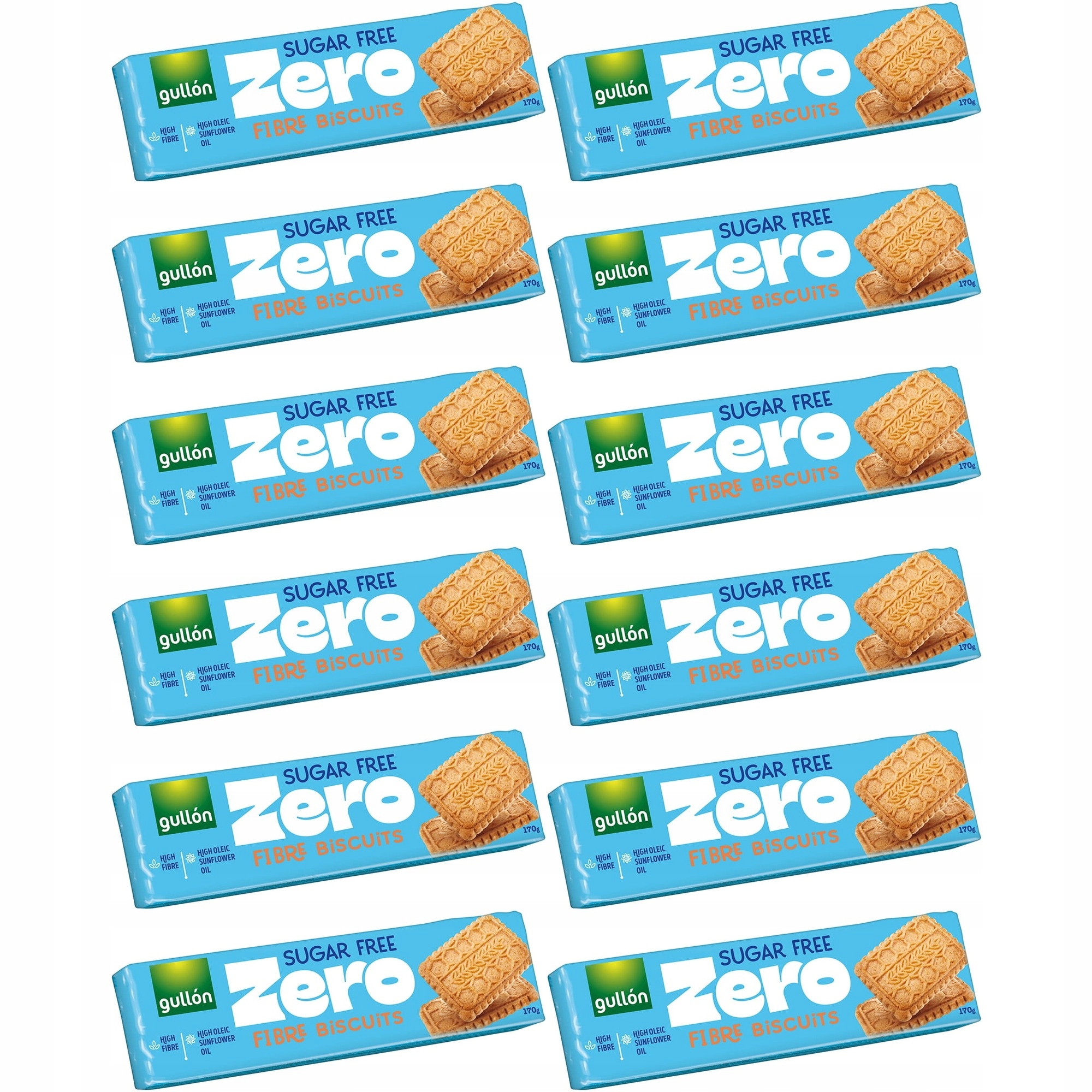 Zestaw 12 x Gullon Ciastka z błonnikiem bez cukru 280 g