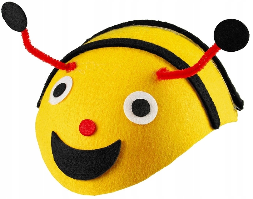 Czapka Pszczoła PSZCZÓŁKA Osa Maja Zółta Czarna Czułki Łąka Strój Bal