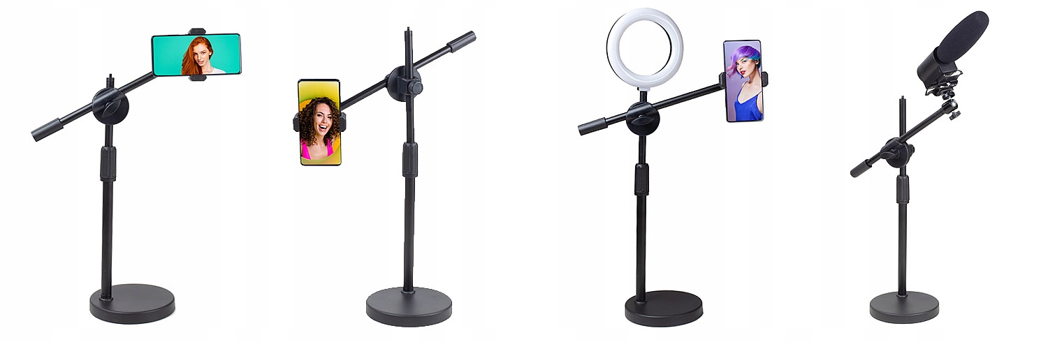 Statyw z lampą RING do smartfona na biurko Live YouTube TikTok Waga produktu z opakowaniem jednostkowym 1 kg