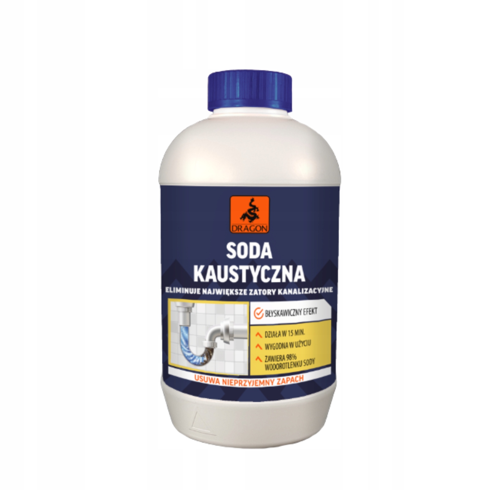 DRAGON SODA KAUSTYCZNA 1 KG GRANULKI UDRAŻNIACZ DO RUR WODOROTLENEK SODU