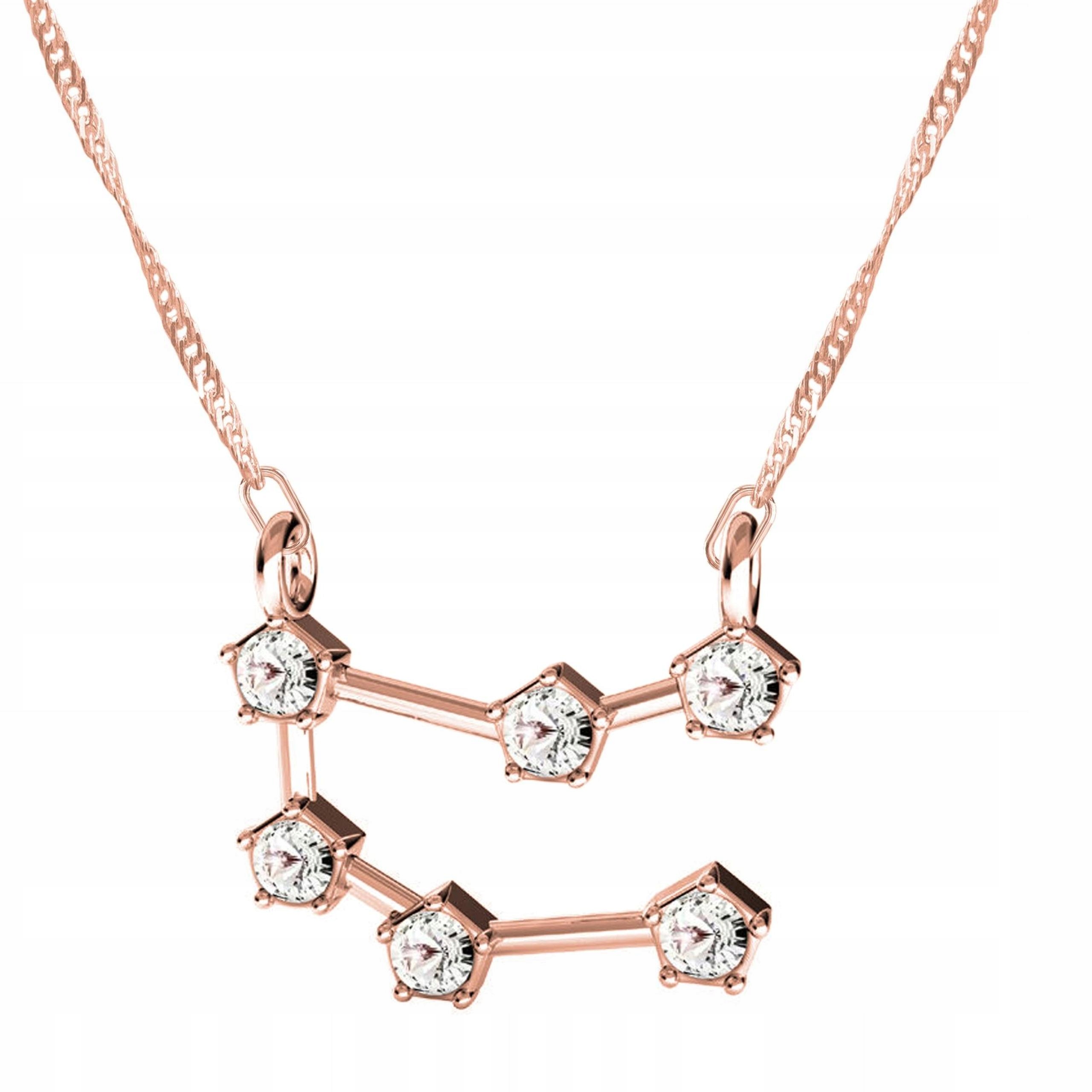 Pozlacený náhrdelník se znamením Blíženců Zodiac Znamení Blíženců Stříbro 925