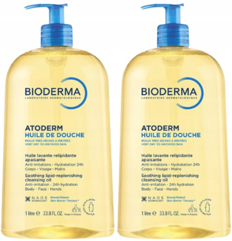 Bioderma Atoderm Huile De Douche Olejek do kąpieli i pod prysznic 2x1000 ml