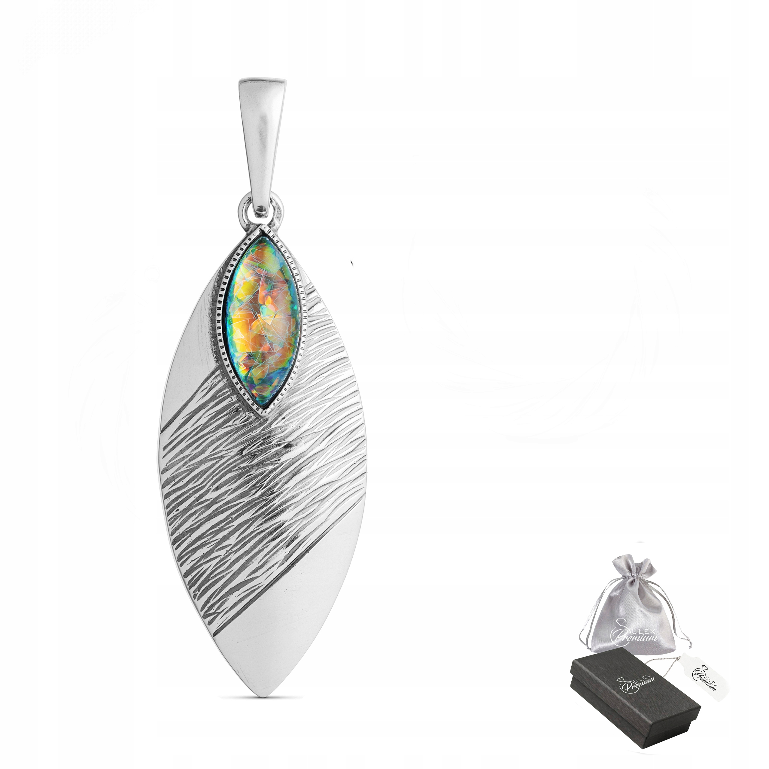 Dámský přívěsek stříbro ryzost 925 Elegantní moderní Přívěsek Opál Zelený