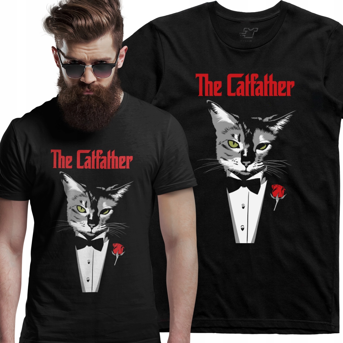 

Koszulka The Catfather z kotem kot męska modna L