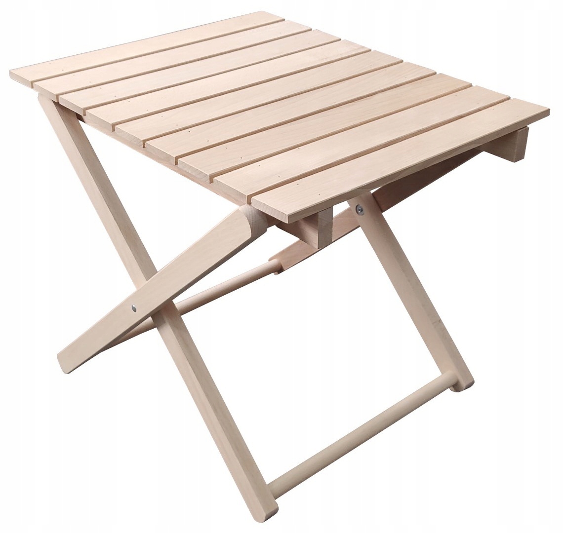 Bukowy Drewniany Solidny Stolik Stołek Stół Składany