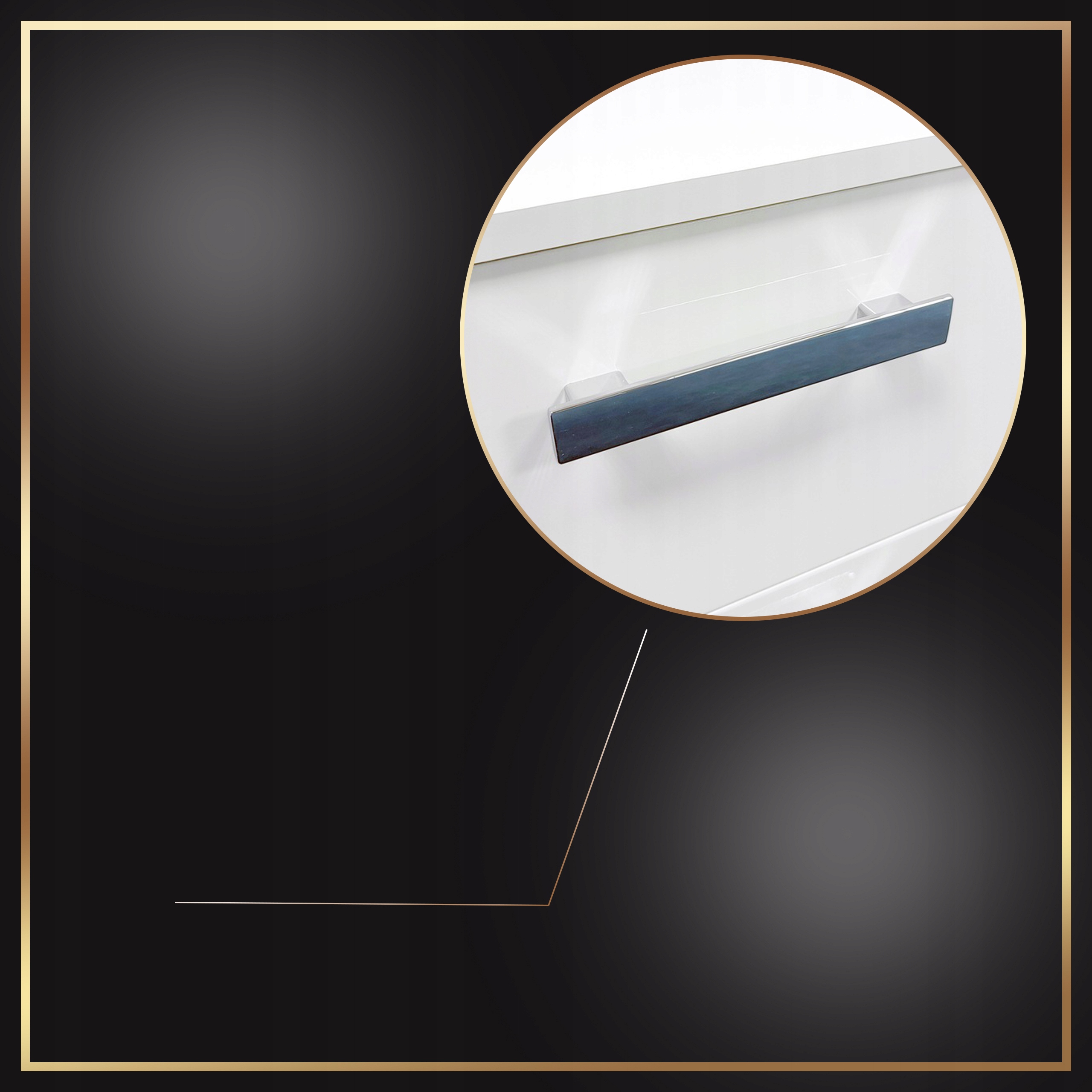 Biała Szafka Vent Z Umywalką Łazienkowa 60 cm Cała Połysk Wisząca + Dywanik Głębokość mebla 47 cm