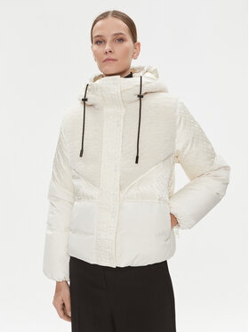 boss Damskie Kurtka puchowa Hugo BOSS-50511986 Open White Beżowy