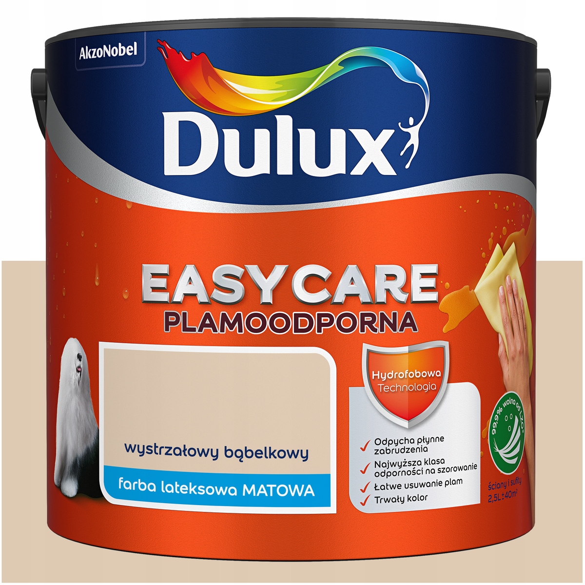 Barva na stěny odolná proti skvrnám Dulux Easycare Vystřelovací šampaňská 5L