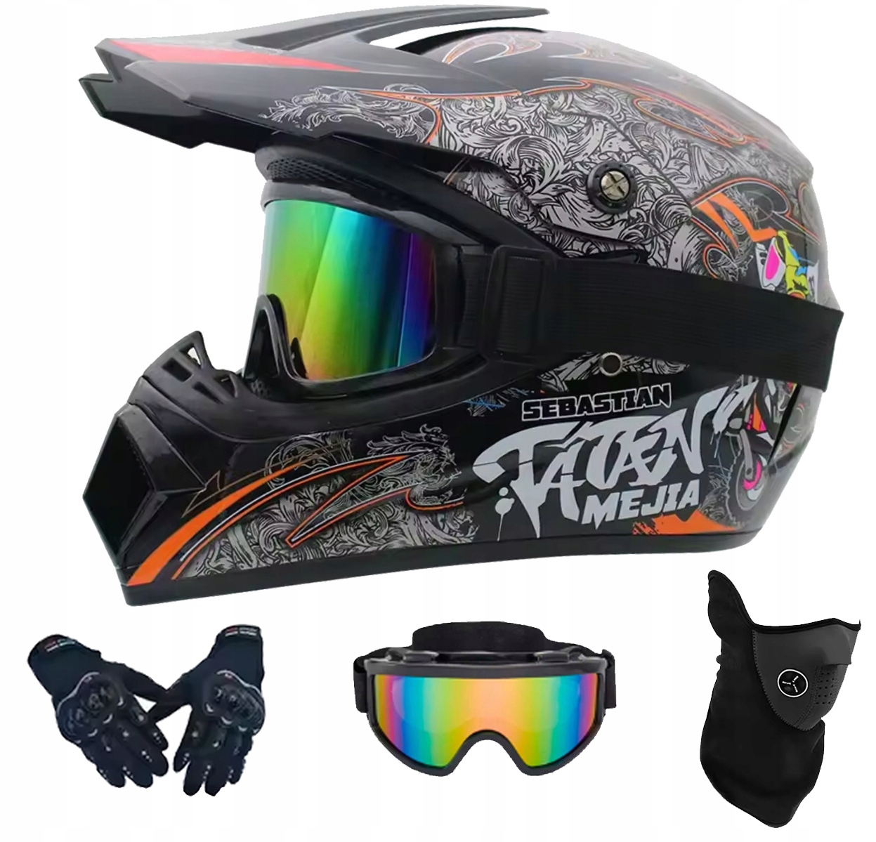 Helma Na Elektrickou Koloběžku Cross Enduro Quad Bmx Helma Brýle Rukavice S