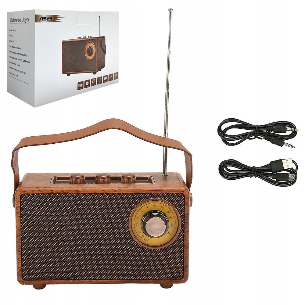 Rádio Na Baterie Přenosné Kuchyňské Síťové Fm Bluetooth a disk Tf Retro