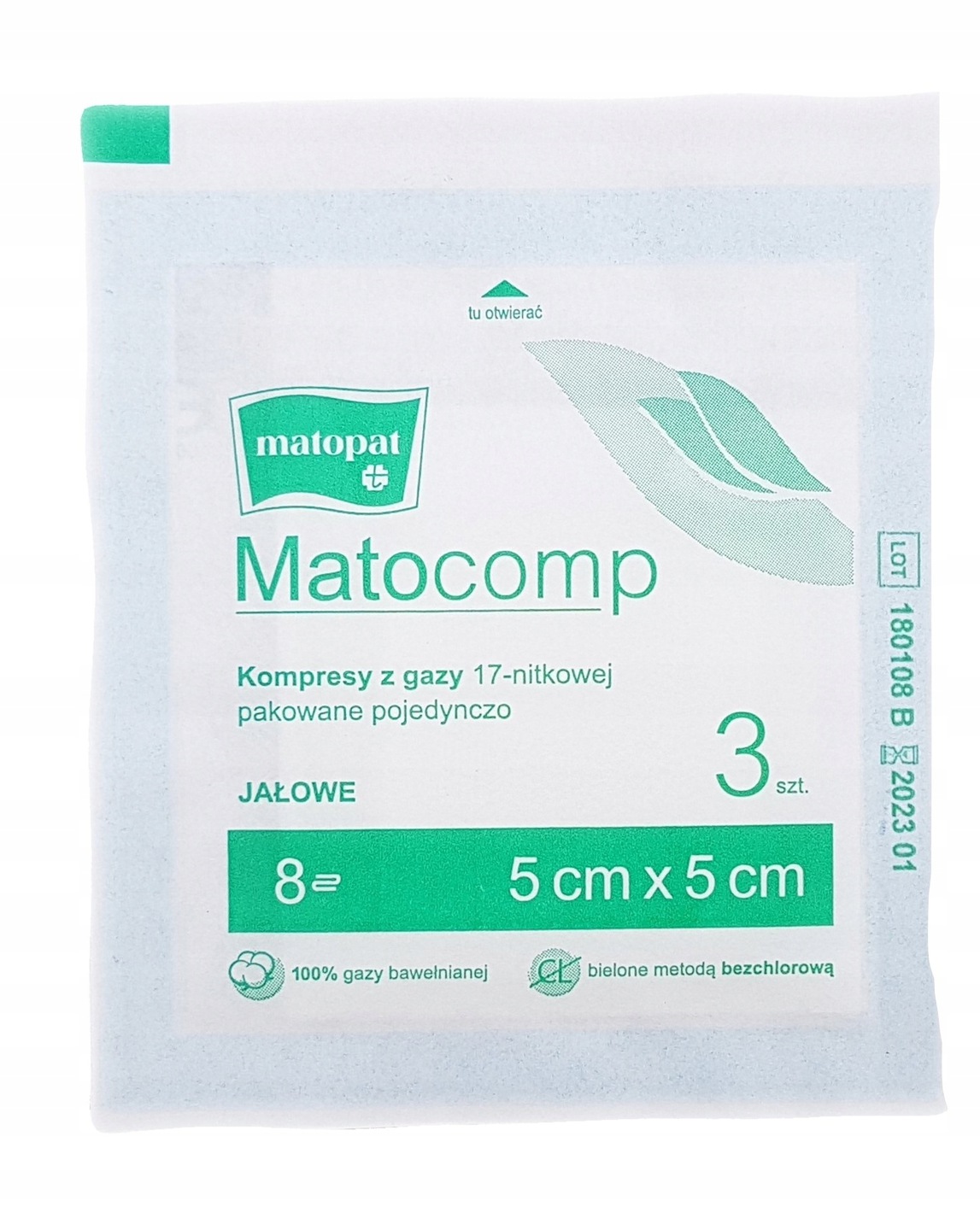 

Matocomp Kompresy jałowe 5X5cm 12warstwowe 3szt.