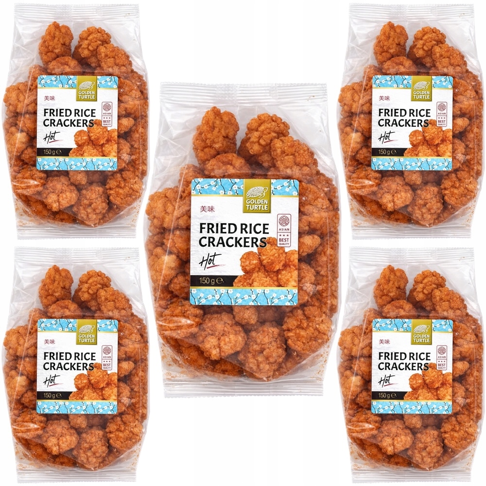 Levně 5x Smažené pikantní Krekry Rýžové Ostrá Svačinka Fried Rice Cracker 150 g
