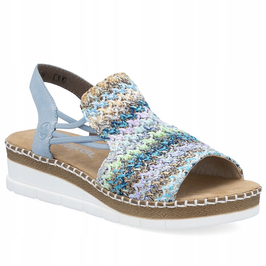 Pohodlné dámské nazouvací sandály modré Rieker V1241-91 36