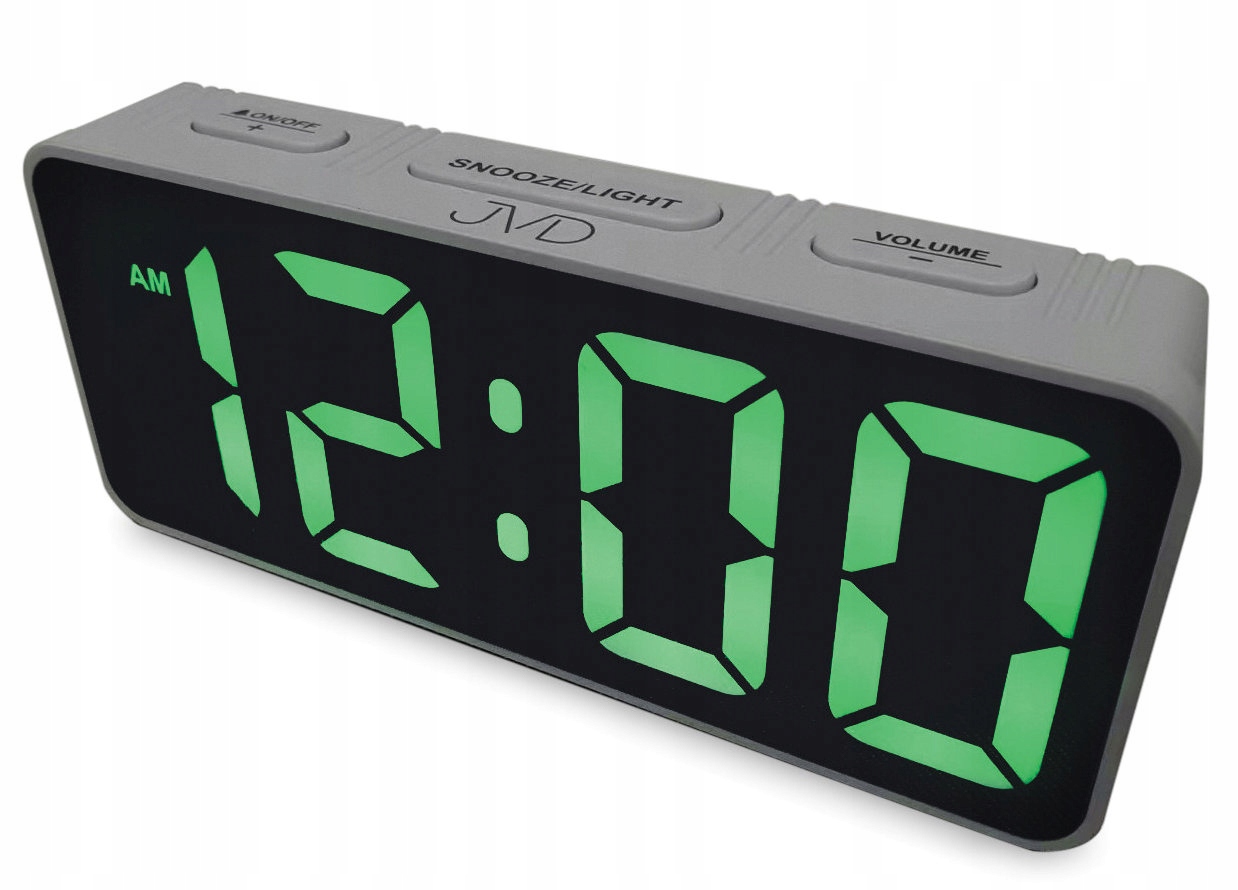 Zelený Čitelný Led Budík Jvd SB524.1 Alarm Regulace Hlasitosti