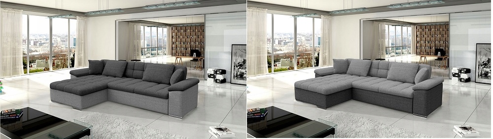 Narożnik DIANA funkcja spania, pojemnik na pościel Głębokość mebla 158 cm