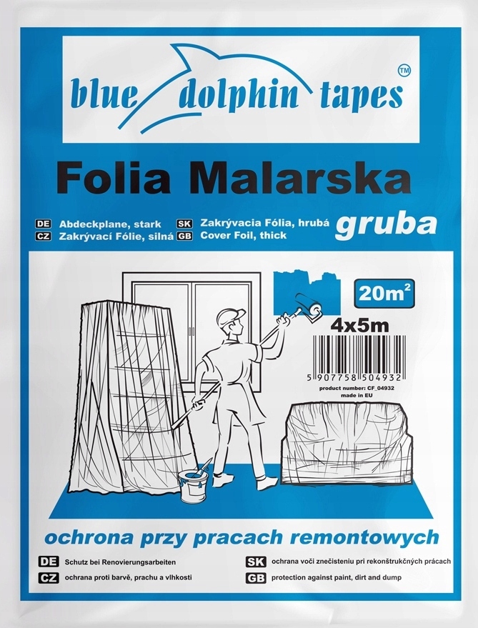 

Folia Malarska Blue Dolphin Gruba Ochronna 4x5