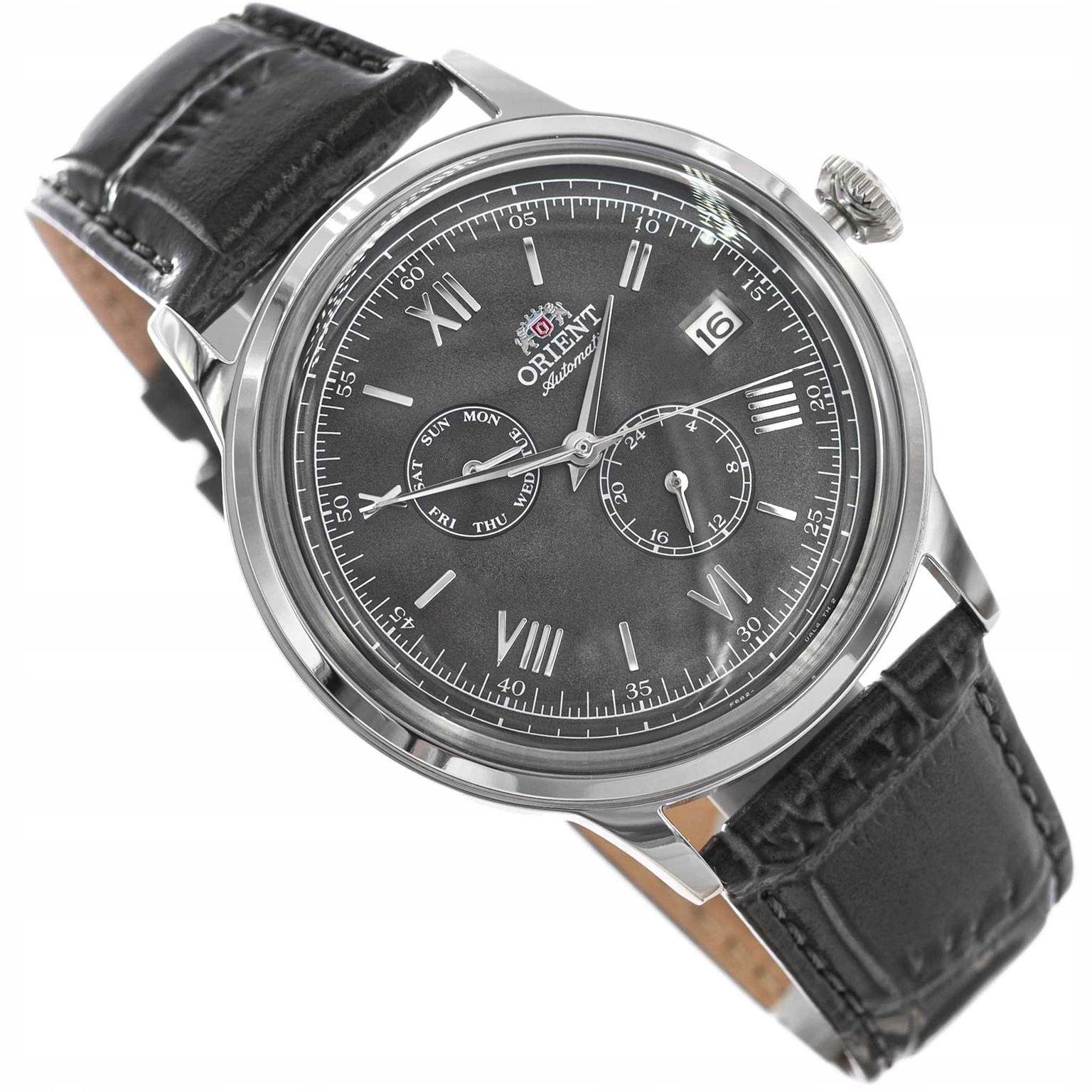 Pánské Hodinky Orient RA-AK0704N30B Bambino Automatic Šedé Na Řemínku Data