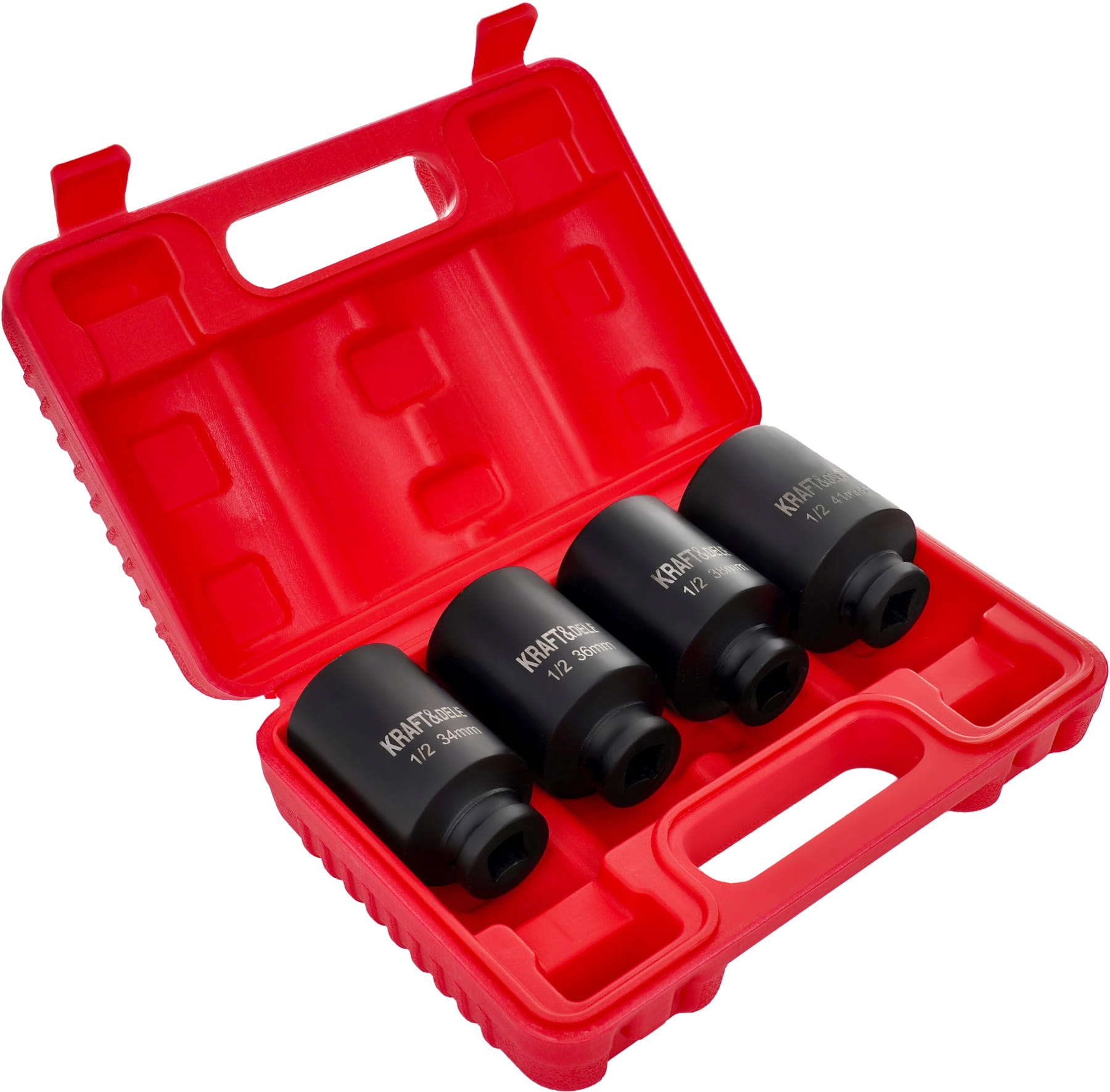 Zestaw Nasadek Udarowych 1/2" 34-41MM 6-kąt Nasadki Udarowe Do Piast Półosi