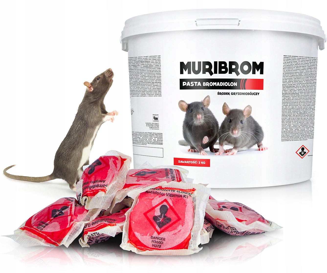 Ultra Silna Trutka Na Myszy I Szczury Muribrom Pasta Bromadiolon 3KG