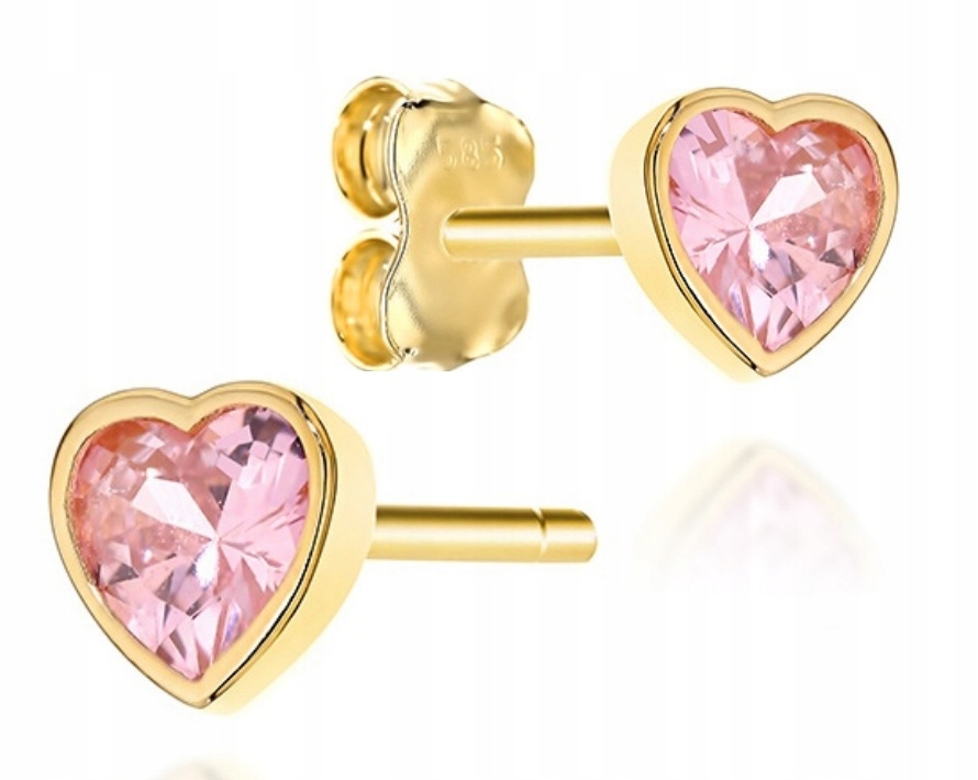 ZŁOTE KOLCZYKI 585 DZIECKO DZIEWCZYNKA serce serduszka chrzest komunia Kod producenta tinselpl