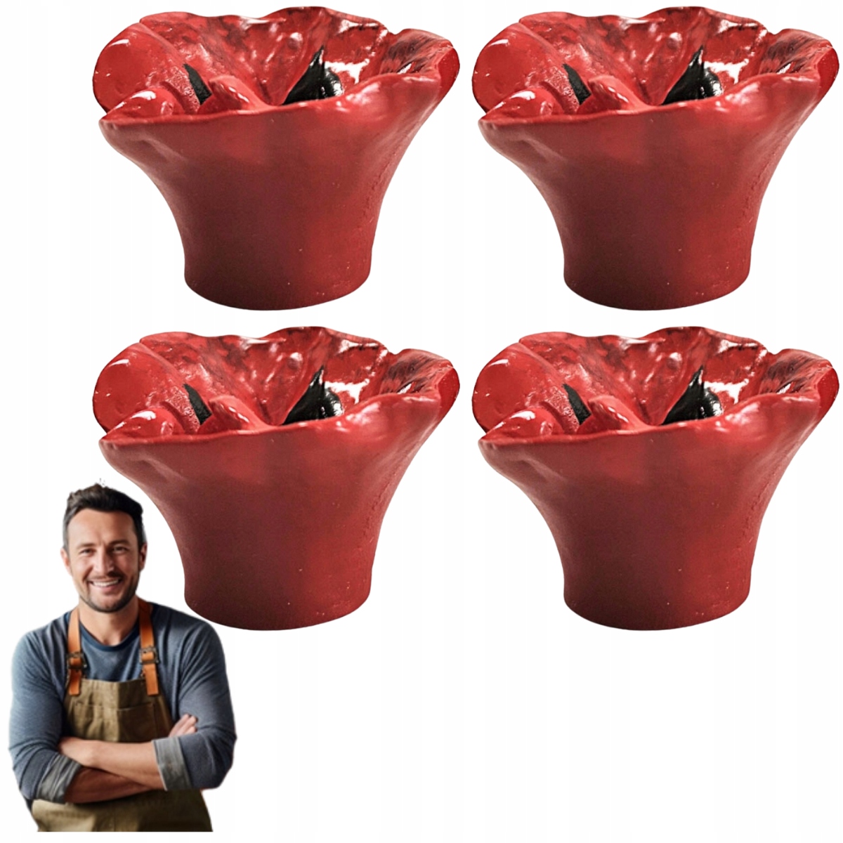 Nábytková Úchytka Dětský nábytkový knoflík Mak Červený 4ks