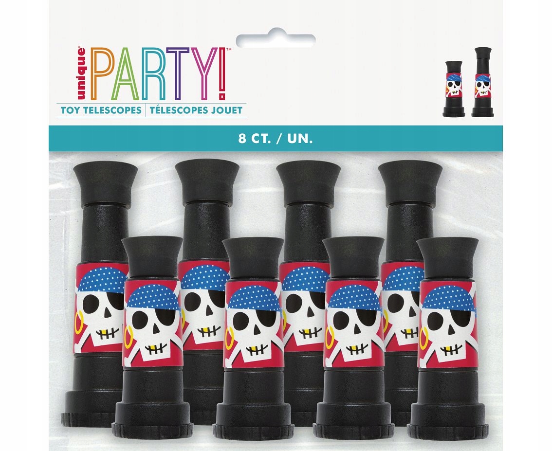 Luneta Piracka Teleskop Ahoy Pirate Pirackie Akcesorium Strój Pirata 8 szt. Stan opakowania oryginalne