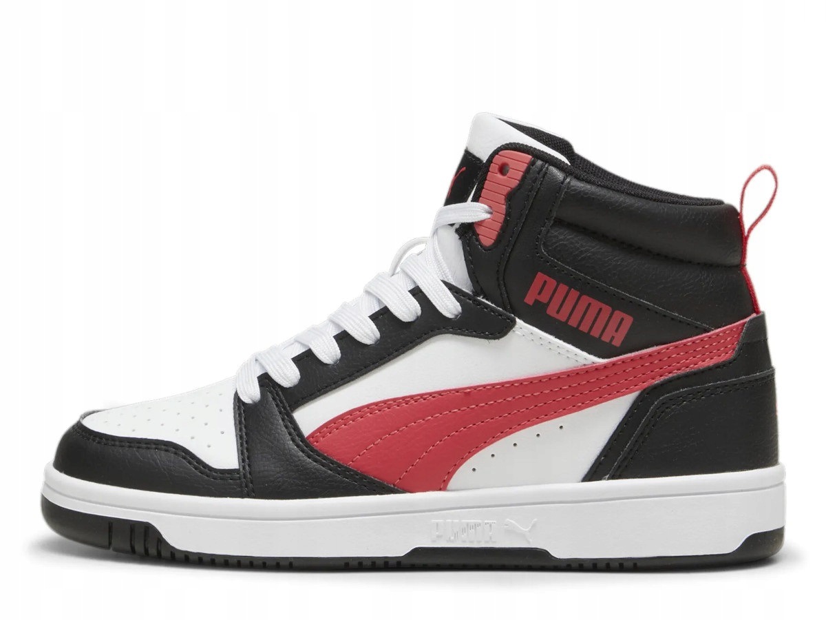 Buty młodzieżowe Puma Rebound V6 Mid Jr za kostkę czarno-czerwone 37,5