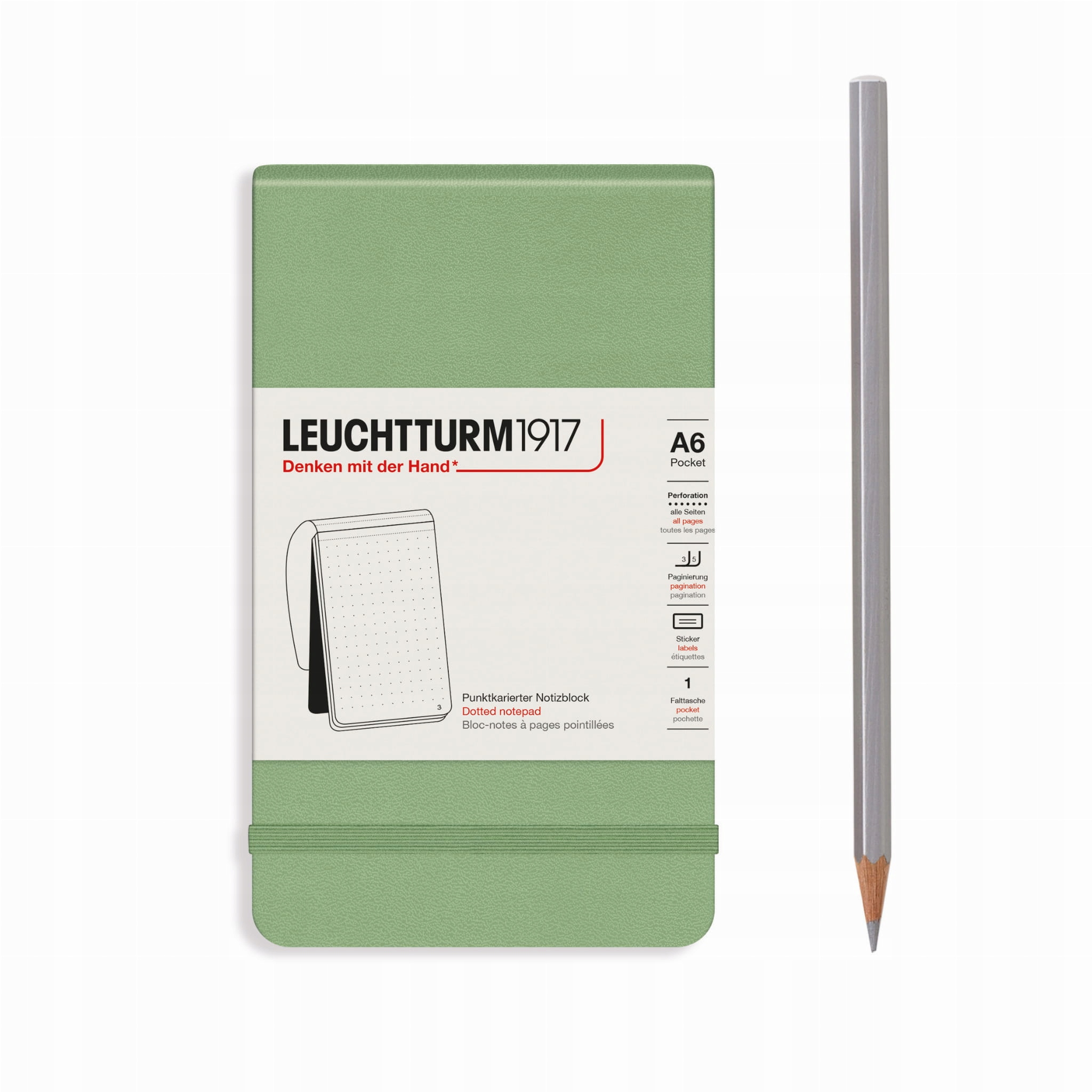 Notatnik Reporterski Leuchtturm1917 Pocket A6 Kropki Sage